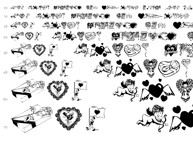 KR Be Mine Again font waterfall